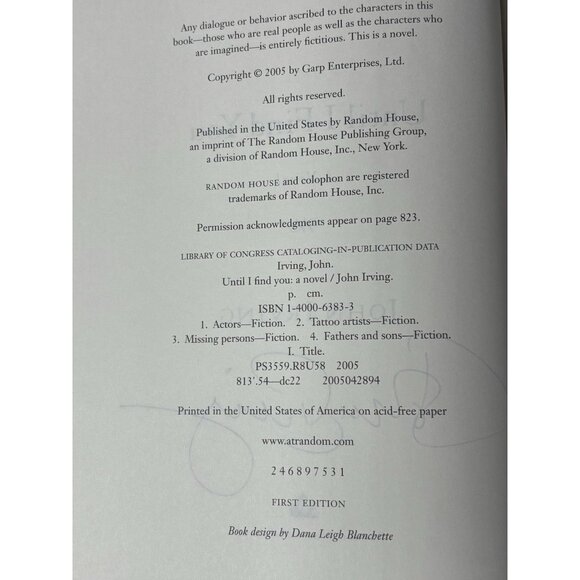 ❤️📘NEW | Until I Find You SIGNED 1st Edition / 1st Print John Irving | NEW📘❤️ - Picture 9 of 11